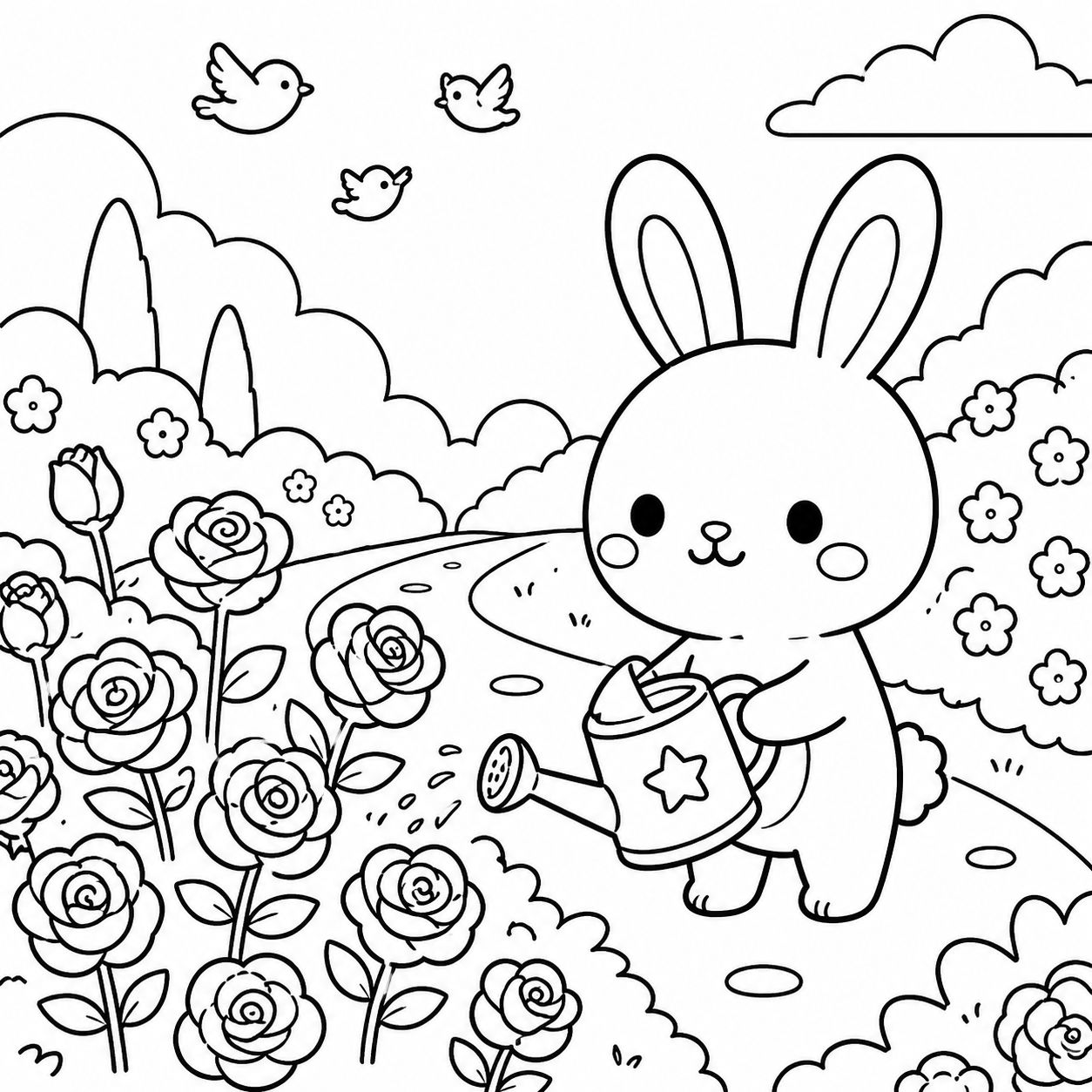 Doodle conejito jardinero