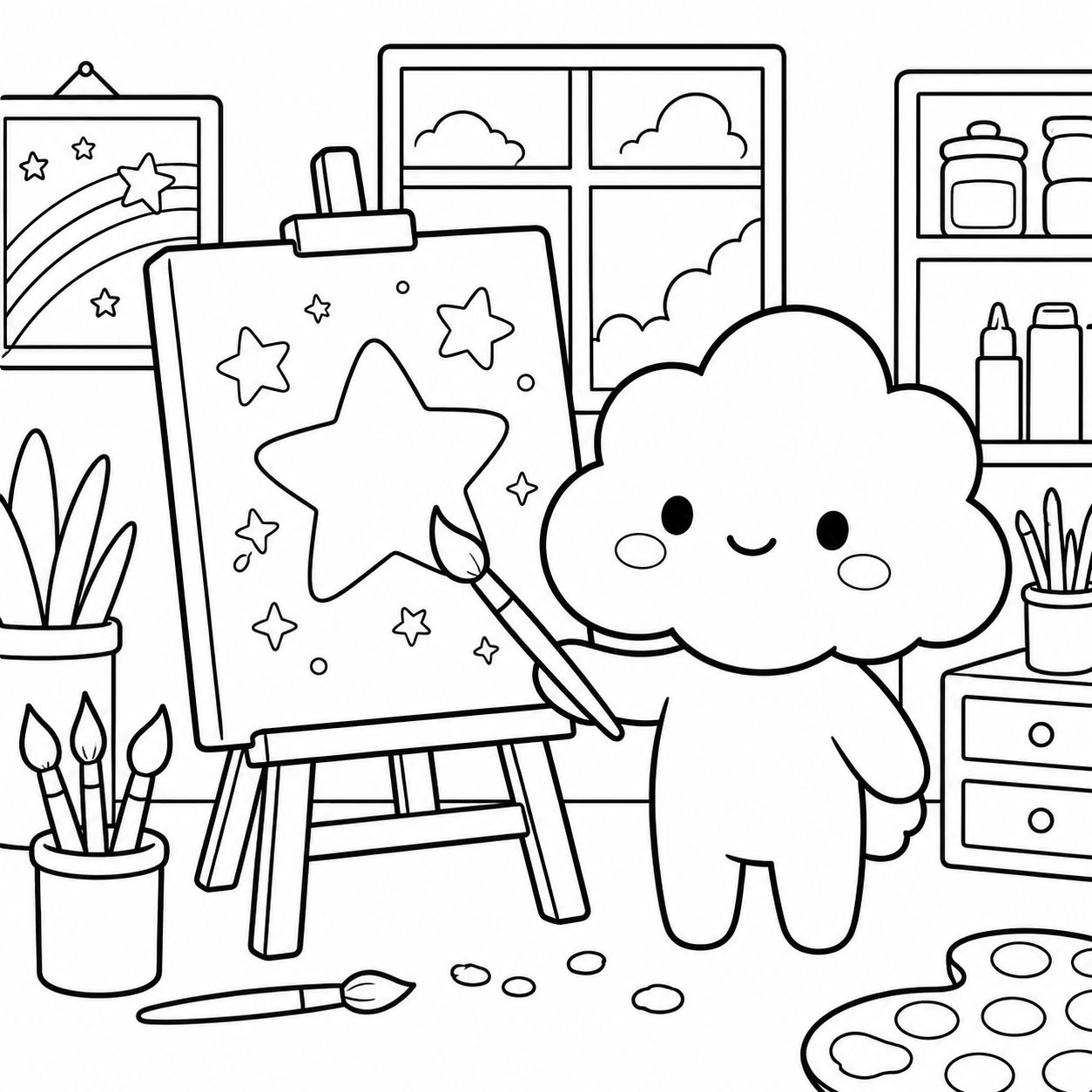 Doodle nube artista
